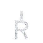 10kt White Gold Round Diamond Initial Pendant - Personalized Elegance - Splendid Jewellery