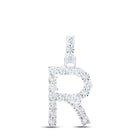 10kt White Gold Round Diamond Initial Pendant - Personalized Elegance - Splendid Jewellery