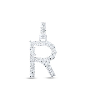 10kt White Gold Round Diamond Initial Pendant - Personalized Elegance - Splendid Jewellery