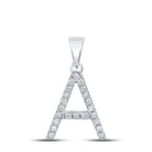10kt White Gold Round Diamond Initial Pendant - Personalized Elegance - Splendid Jewellery