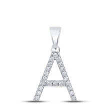 Load image into Gallery viewer, 10kt White Gold Round Diamond Initial Pendant - Personalized Elegance - Splendid Jewellery