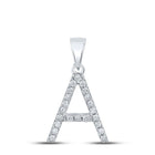 10kt White Gold Round Diamond Initial Pendant - Personalized Elegance - Splendid Jewellery
