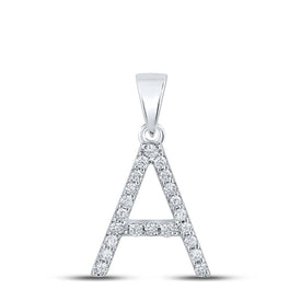 10kt White Gold Round Diamond Initial Pendant - Personalized Elegance - Splendid Jewellery
