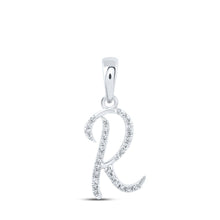Load image into Gallery viewer, 10kt White Gold Round Diamond Initial Pendant - Personalized Elegance - Splendid Jewellery