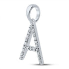 10kt White Gold Round Diamond Initial Pendant - Personalized Elegance - Splendid Jewellery
