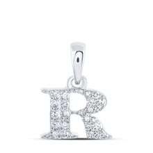Load image into Gallery viewer, 10kt White Gold Round Diamond Initial Pendant - Personalized Elegance - Splendid Jewellery