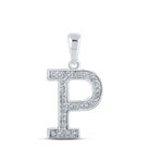 10kt White Gold Round Diamond Initial Pendant - Personalized Elegance and Brilliance - Splendid Jewellery