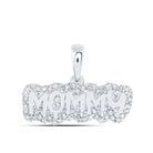 10kt White Gold Round Diamond MOMMY Mom Pendant - A Symbol of Eternal Love and Affection - Splendid Jewellery