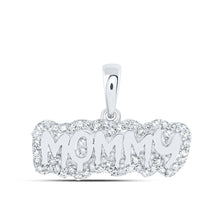 Load image into Gallery viewer, 10kt White Gold Round Diamond MOMMY Mom Pendant - A Symbol of Eternal Love and Affection - Splendid Jewellery