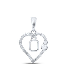 Load image into Gallery viewer, 10kt White Gold Round Diamond O Heart Initial Pendant | Personalized Love and Elegance Necklace - Splendid Jewellery