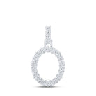 10kt White Gold Round Diamond O Initial Letter Pendant: A Mesmerizing Symbol of Elegance and Personalized Style - Splendid Jewellery