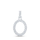 10kt White Gold Round Diamond O Initial Letter Pendant: A Mesmerizing Symbol of Elegance and Personalized Style - Splendid Jewellery