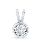 10kt White Gold Round Diamond Solitaire Pendant - A Timeless Treasure of Elegance and Love  Top View from Splendid Jewellery