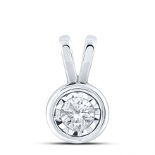 Load image into Gallery viewer, 10kt White Gold Round Diamond Solitaire Pendant - A Timeless Treasure of Elegance and Love - Splendid Jewellery