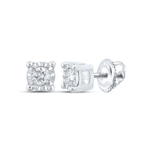 Load image into Gallery viewer, 10kt White Gold Round Diamond Stud Earrings for Men - 1/5 Cttw | Elegant Diamond Accents for a Dashing Look - Splendid Jewellery
