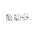 10kt White Gold Round Diamond Stud Earrings for Men - 1/5 Cttw | Elegant Diamond Accents for a Dashing Look - Splendid Jewellery