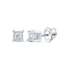 10kt White Gold Round Diamond Stud Earrings for Men - Elegant and Timeless Sparkle - Splendid Jewellery