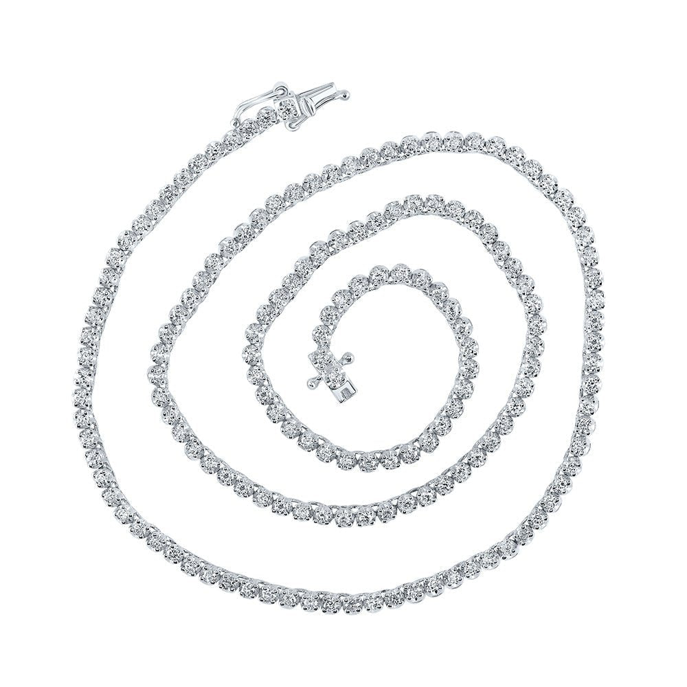 10kt White Gold Round Diamond Tennis Chain Necklace - 2 - 7/8 Cttw - Splendid Jewellery