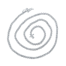 10kt White Gold Round Diamond Tennis Chain Necklace - 2 - 7/8 Cttw - Splendid Jewellery