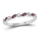 10kt White Gold Ruby and Diamond Stackable Band Ring: A Mesmerizing Fusion of Elegance and Sparkle - Splendid Jewellery