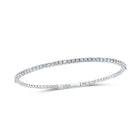 10kt White Gold Sparkling Diamond Bangle Bracelet - Elegant Flexi - Row Design, 1 - 1/4 Cttw - Splendid Jewellery