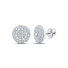 10kt White Gold Sparkling Diamond Circle Earrings - Splendid Jewellery