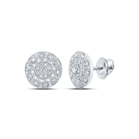 10kt White Gold Sparkling Diamond Circle Earrings - Splendid Jewellery