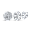 10kt White Gold Sparkling Diamond Circle Earrings - Splendid Jewellery