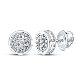10kt White Gold Sparkling Diamond Circle Earrings - Splendid Jewellery