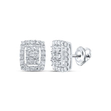 Load image into Gallery viewer, 10kt White Gold Sparkling Diamond Cluster Earrings - Mesmerizing Brilliance in Every Step - Splendid Jewellery