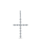 10kt White Gold Sparkling Diamond Cross Pendant - A Symbol of Elegance and Faith - Splendid Jewellery