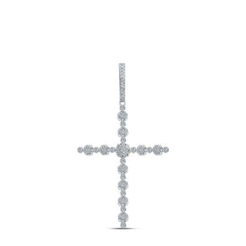 10kt White Gold Sparkling Diamond Cross Pendant - A Symbol of Elegance and Faith - Splendid Jewellery