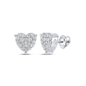 10kt White Gold Sparkling Diamond Heart Earrings: A Timeless Symbol of Love and Elegance - Splendid Jewellery
