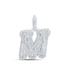 Load image into Gallery viewer, 10kt White Gold Sparkling Diamond Initial &amp; Letter Pendant - Splendid Jewellery