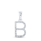 10kt White Gold Sparkling Diamond Initial Pendant - Splendid Jewellery