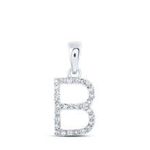 Load image into Gallery viewer, 10kt White Gold Sparkling Diamond Initial Pendant - Splendid Jewellery
