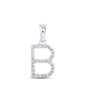 10kt White Gold Sparkling Diamond Initial Pendant - Splendid Jewellery