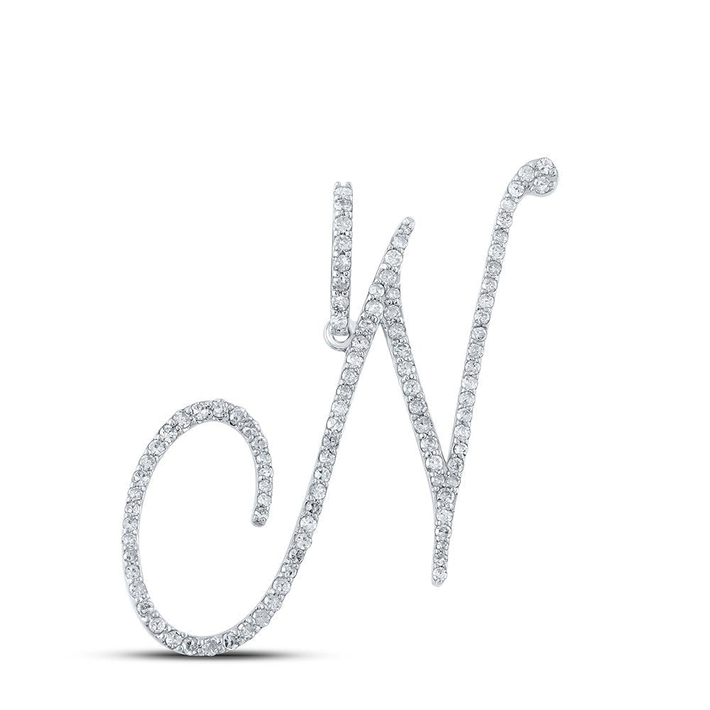 10kt White Gold Sparkling Diamond Initial Pendant | Personalized Elegance and Exquisite Craftsmanship - Splendid Jewellery