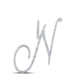 10kt White Gold Sparkling Diamond Initial Pendant | Personalized Elegance and Exquisite Craftsmanship - Splendid Jewellery