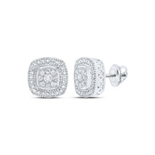 Load image into Gallery viewer, 10kt White Gold Sparkling Diamond Square Earrings - A Dazzling Masterpiece by Splendid Jewellery - Splendid Jewellery