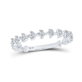 10kt White Gold Sparkling Diamond Stackable Band Ring - Splendid Jewellery