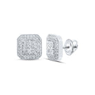 10kt White Gold Sparkling Square Diamond Earrings - Splendid Jewellery