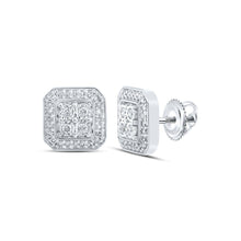 Load image into Gallery viewer, 10kt White Gold Sparkling Square Diamond Earrings - Splendid Jewellery