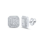 10kt White Gold Sparkling Square Diamond Earrings - Splendid Jewellery