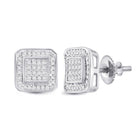 10kt White Gold Square Diamond Earrings - 1/4 Ct.t.w. - Splendid Jewellery