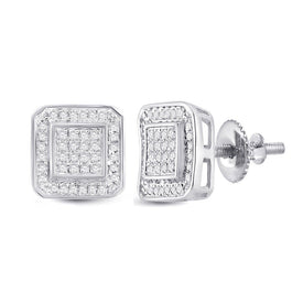 10kt White Gold Square Diamond Earrings - 1/4 Ct.t.w. - Splendid Jewellery