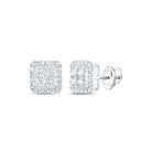 10kt White Gold Square Diamond Earrings - 5/8 Cttw | Elegant Men's Jewelry - Splendid Jewellery