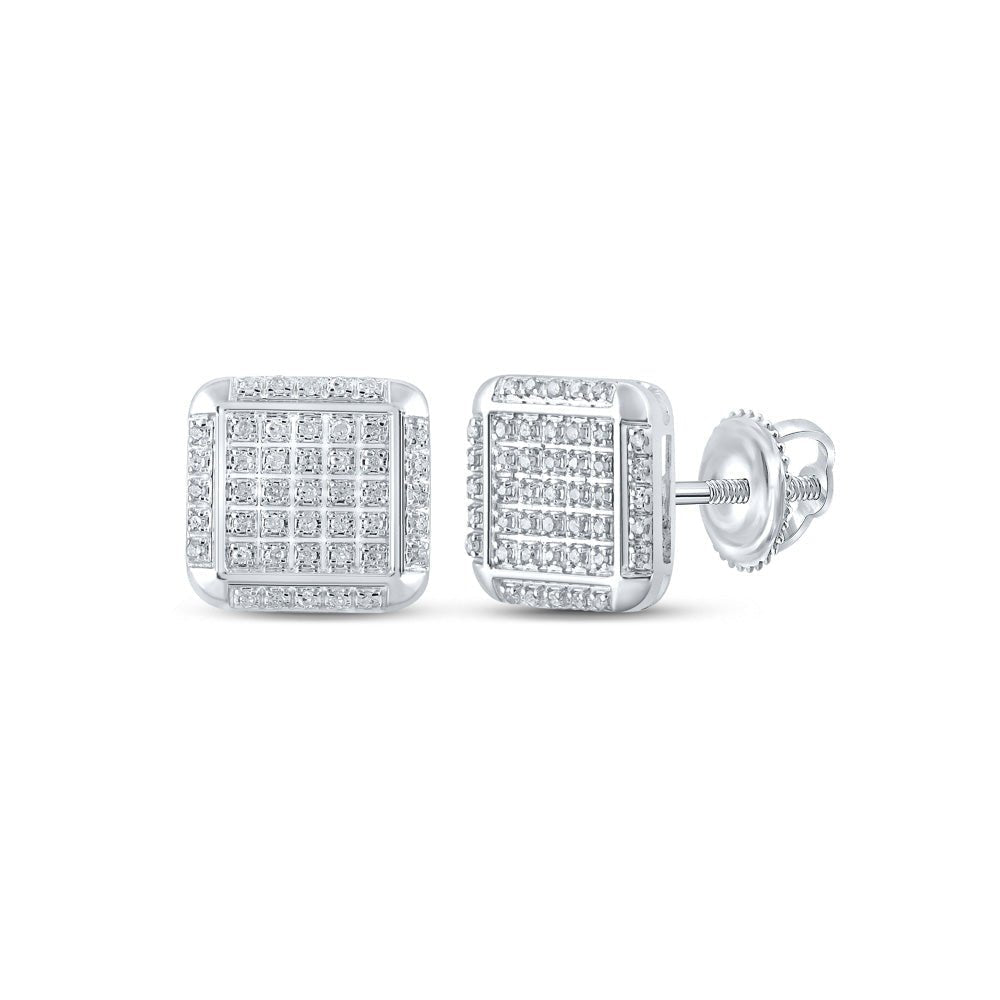 10kt White Gold Square Diamond Earrings - A Sparkling Statement of Elegance - Splendid Jewellery