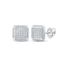 10kt White Gold Square Diamond Earrings - A Sparkling Statement of Elegance - Splendid Jewellery