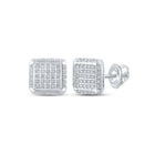 10kt White Gold Square Diamond Earrings - A Sparkling Statement of Elegance - Splendid Jewellery